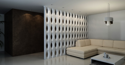 Декоративный 3D блок для перегородки из гипса (модель 02)