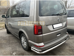 Защита заднего бампера угловая большая двойная d60/42 для Volkswagen T6.1 (2020-)