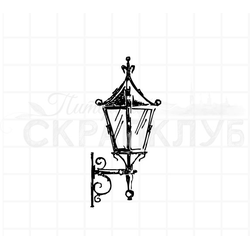 Штамп городской настенный фонарь, городская симфония, питерские мотивы