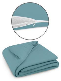 Пододеяльник Cleo трикотажный на молнии 140х205 100% хлопок (голубая ель) 140/18