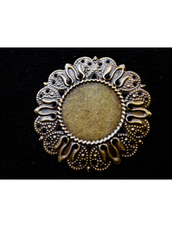 Основа-чеканка, 49х49 мм, для кабошона 25 мм