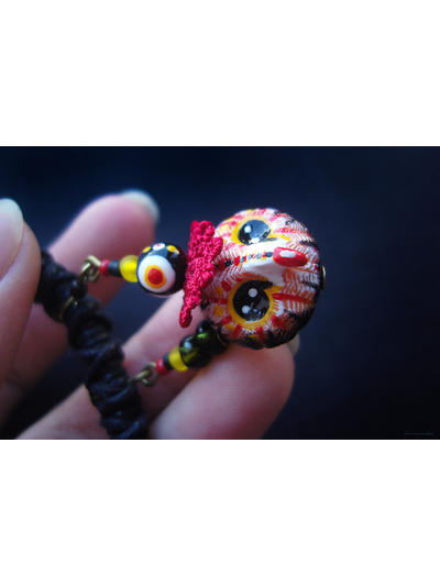 Колье в стиле лесного бохо &quot;Лес чародеев&quot;, украшение с совой и бусинками от сглаза