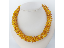 Колье "Жгут"  из медового янтаря