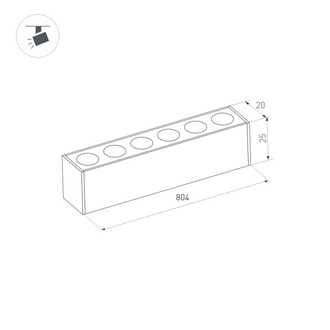 Светильник Arlight MAG-DOTS-25-L800-24W  (BK, 30 deg, 24V)