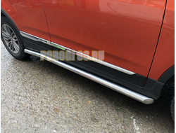 Защита штатного порога труба d60 для Chery Tiggo 5 2016-