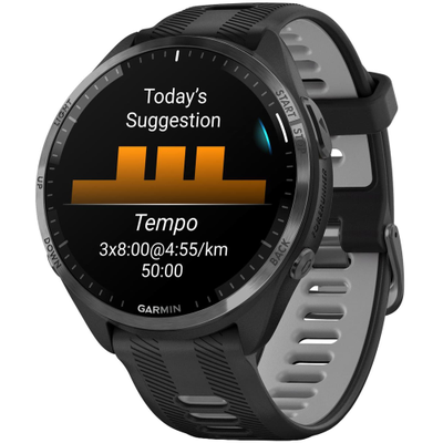 Умные часы Garmin Forerunner 965 Black / Powder Gray DLC Titanium
