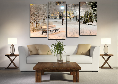 Модульная картина "Зимний парк"