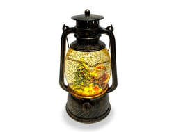 Новогодний фонарь с LED-подсветкой и поддувкой снега,  12*10*21 см (два вида)