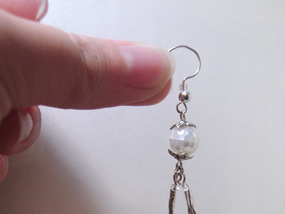 Длинные серьги "Льдинки дождя" с гранёным жемчугом