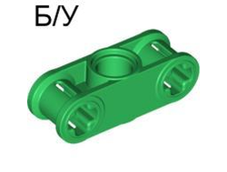 ! Б/У - Technic, Axle and Pin Connector Perpendicular 3L with Center Pin Hole, Green (32184 / 4124027) - Б/У