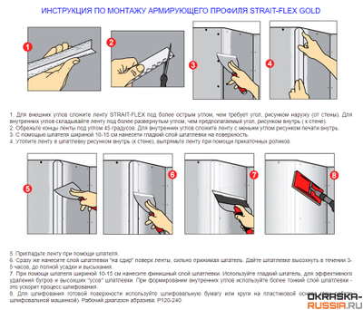 Лента STRAIT FLEX для заваленных углов GOLD (30 метров)