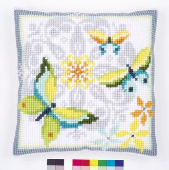 Бабочки и цветы  PN-0163898,, Vervaco (набор для вышивания подушки) vkn