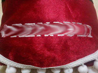 Ламбрекен с косынками красный (Бархат) 210 см (подходит для РЕНО)