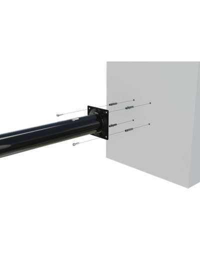 BOXFORCAM Труба с фланцем 150 см. для крепления уличных модемов, элементов слаботочного оборудования систем безопасности, интернет вещей, IT (чёрная/белая)
