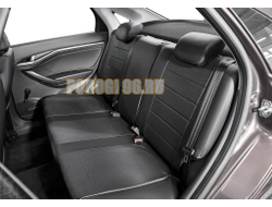 Авточехлы задняя спинка цельная, рисунок Строчка для Volkswagen Polo VI лифтбек 2020-