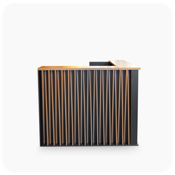 Стойка ресепшен для бизнеса с полками и зонами для документов