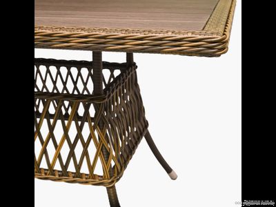 Стол Прованс прямоугольный ДПК/стекло 160 см из ротанга