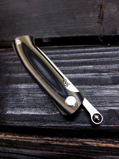 Фрикционный складной нож Микрос сталь AUS10, рукоять G10, цвет тайга