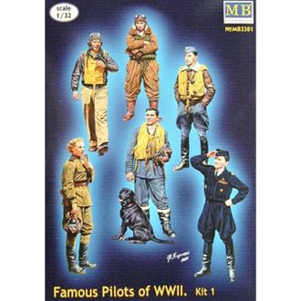 3201 WWII Famous Pilots of World War II Part1 (6Fig) plastic kit