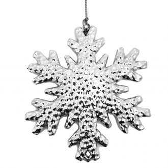 Украшение елочное Снежинка фактурная в серебре 9,5x10,5x0,05см, 77950
