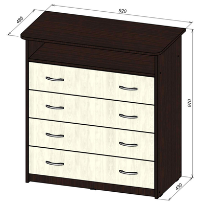 Комод 84 с нишей с габаритными размерами