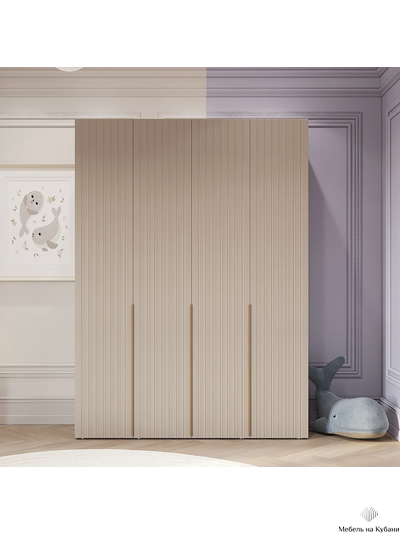 Тефия шкаф четырехстворчатый для одежды 1500х520х2200 Тефия / Софт Сантьяго