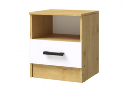 ТУМБА ПРИКРОВАТНАЯ ЭКО (вотан/белый гладкий), 400*468*390