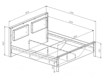 Спальня ЛИБЕРТИ - Кровать 1800 с плитой 22 мм 1С
