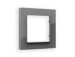 Рамка 1-ая Антрацит серый стекло органическое, коллекция PLATOS - Ambrella Volt - ALFA