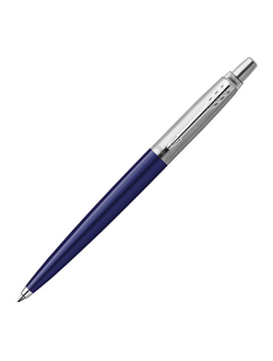 Ручка шариковая PARKER "Jotter Plastic CT", корпус сталь и синий пластик, синяя, R0033170