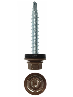 Саморез кровельный шестигранная головка 8, 4.8*29мм RAL 8017 Шоколад, упаковка 100шт