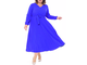 Нарядное женское платье трапеция из мягкого гофрированного материала  Арт. 14539-0085 (Цвет синий) Размеры 52-66