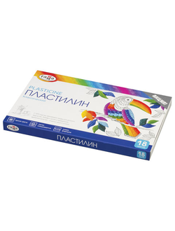 Пластилин классический ГАММА "Классический", 18 цветов, 360 г, со стеком, картонная упаковка, 281035