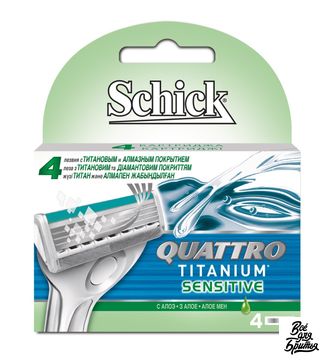 Сменные кассеты для станка Schick Quattro Titanium c 4 лезвиями