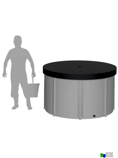 Складная емкость для воды EKUD на 2000 литров (h=100см) с крышкой