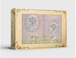 Набор из двух полотенец "Ванилька" розовый в подарочной коробке