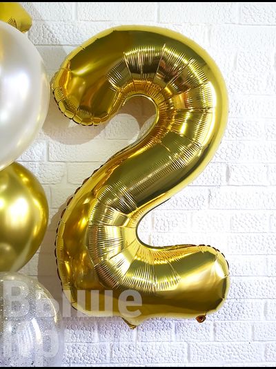 Сет "Белое золото" (10 шариков + 1 цифра)