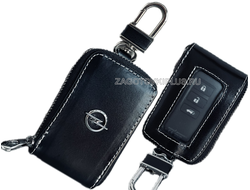 Ключница авто с окошком из натуральной кожи с логотипом OPEL