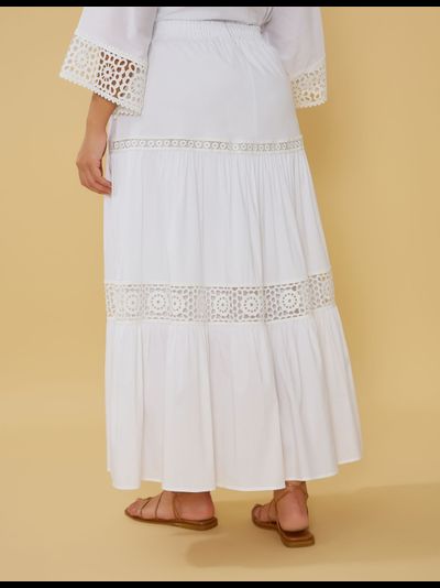 Юбка макси с шитьем