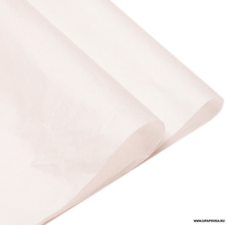 Бумага тишью пастель Бело - розовая 70 х 50 см, 40 листов 18 г/м