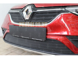 Защита радиатора Renault Arkana 2018- (2 части) black верх PREMIUM