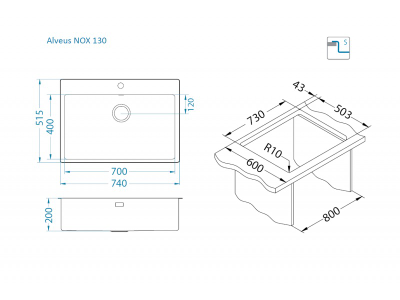 Мойка Alveus Nox 130