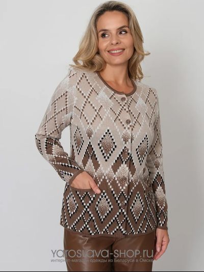 Жакет полуприлегающего силуэта в бежевом цвете