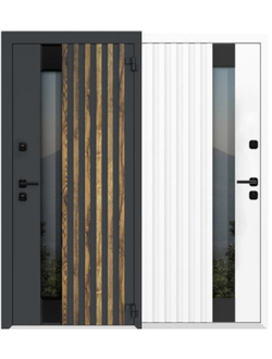 AG6123 SU Термо Лофт Черный квадрат, сублимация рейки Американский орех -Стеклопакет графит