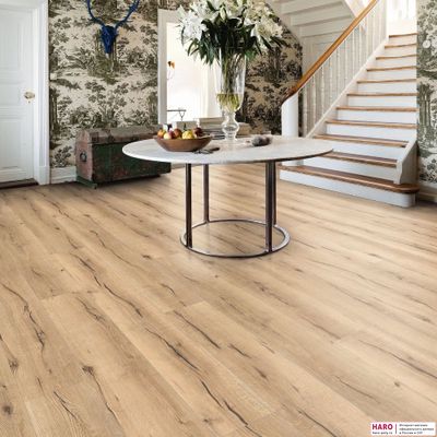 Ламинат Haro Tritty 100 Gran Via Дуб Италика Кремовый 530693 32 класс толщина 8 мм с фаской 2.68 м2