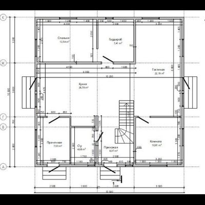 Двухэтажный каркасный дом с пятью спальнями 190м² (SK70)