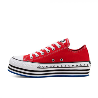 Конверсы ол стар Logo Play Platform красные фото