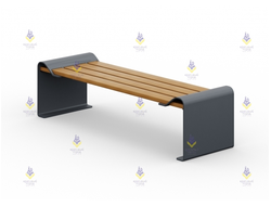 1538 Скамья парковая на металлическом основании без спинки тип-1