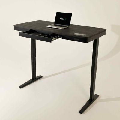 Умный стол 140×70 чёрный | массив дуба графит