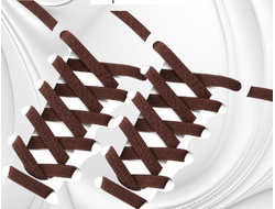 Эластичные шнурки плоские с фиксаторами, 8 мм x 100 см, коричневый